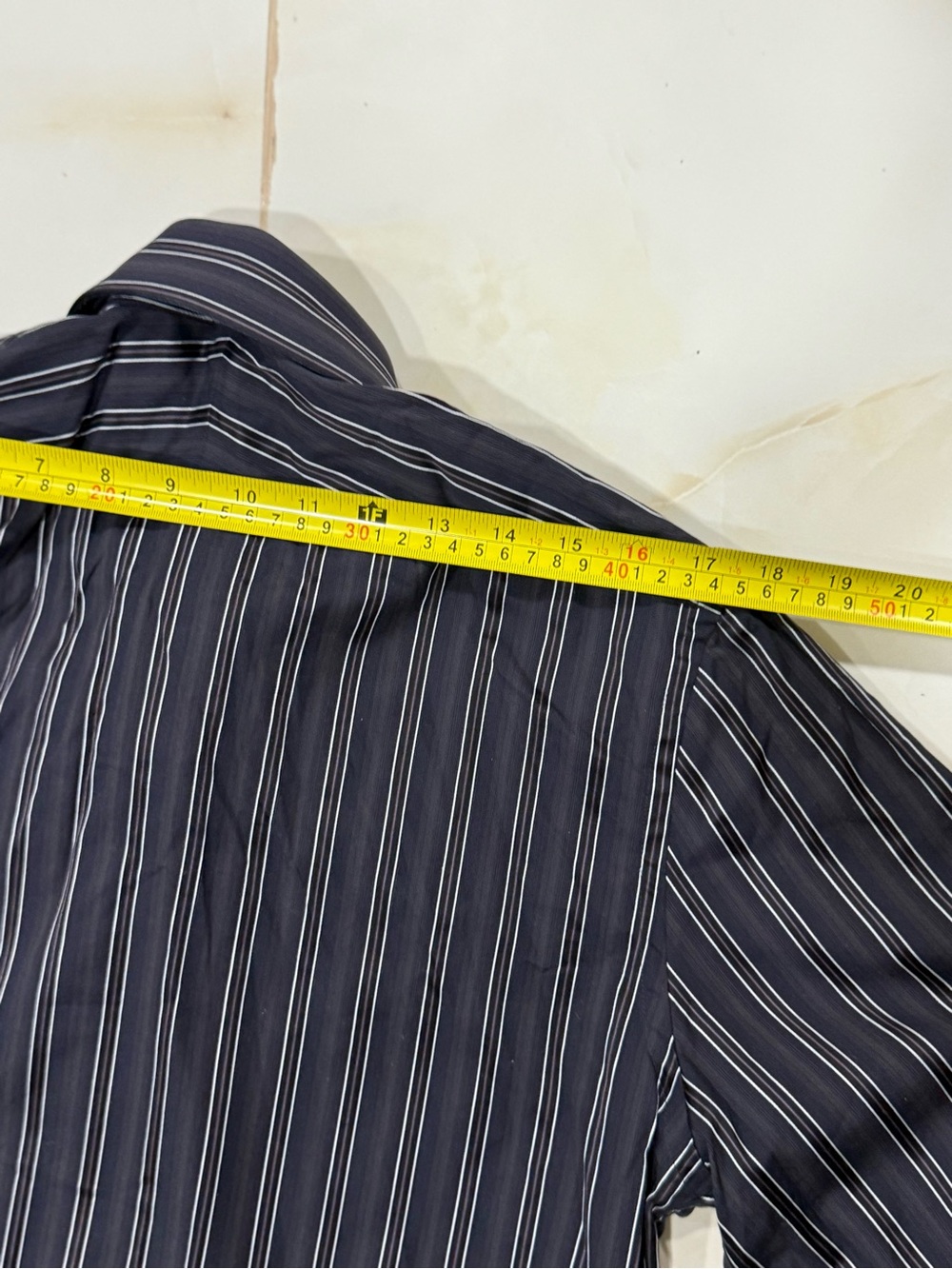 Express Men's Black Striped Dress Shirt - Picture 6 of 6